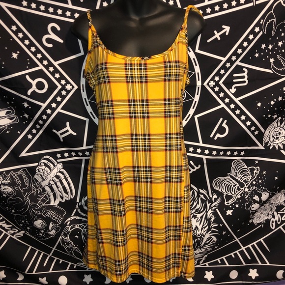 Discreet Dresses & Skirts - Yellow Plaid Dress